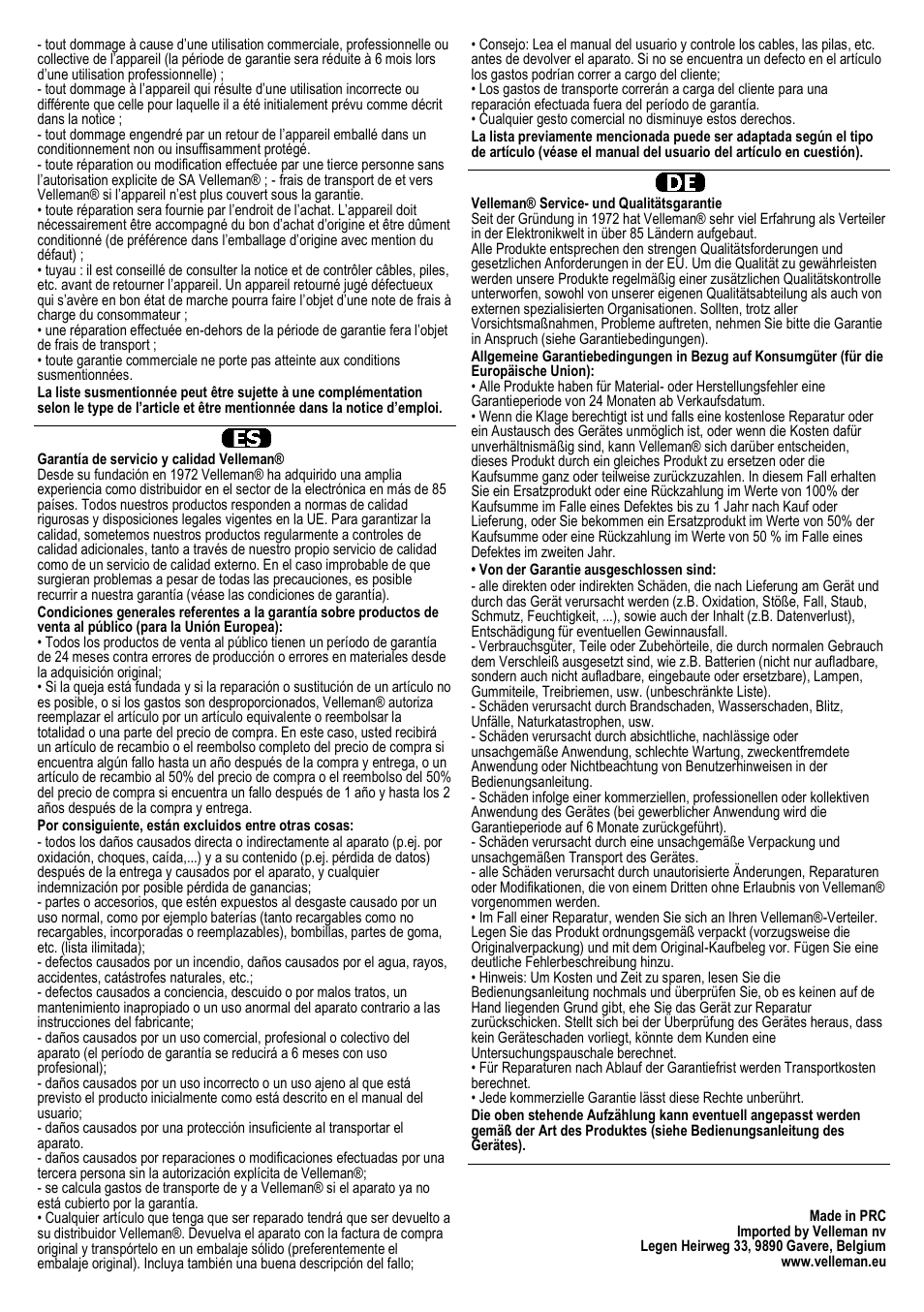 Velleman VLP56Lx User Manual | Page 18 / 18