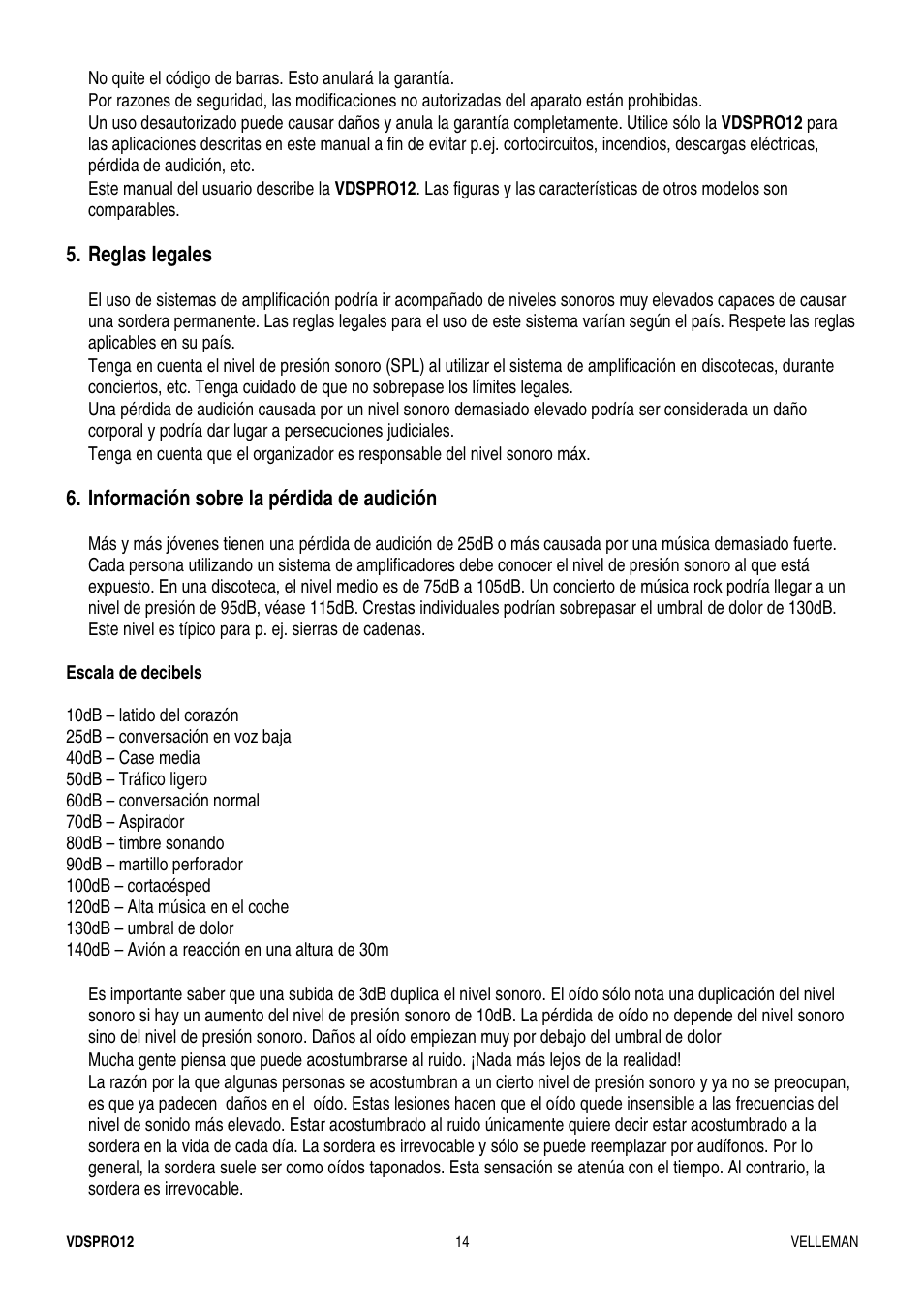 Velleman VDSPRO12 User Manual | Page 14 / 21