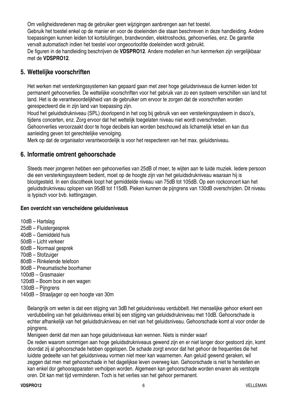 Velleman VDSPRO12 User Manual | Page 6 / 21