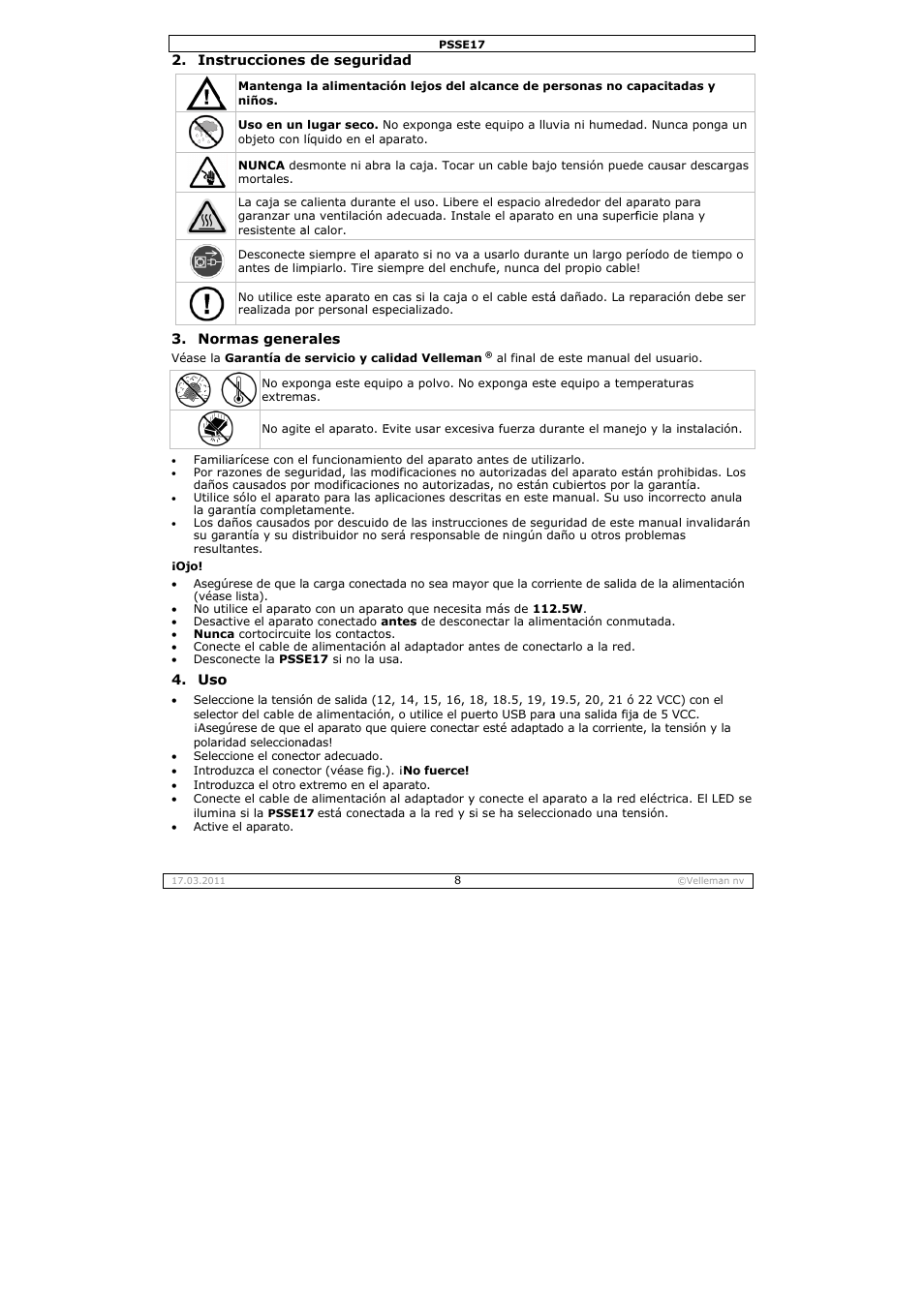 Velleman PSSE17 User Manual | Page 8 / 12