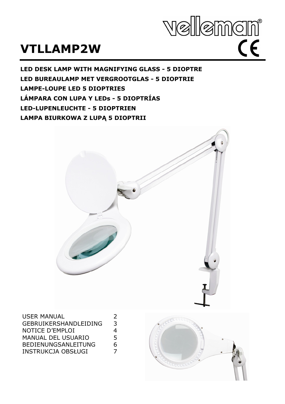 Velleman VTLLAMP2W User Manual | 10 pages