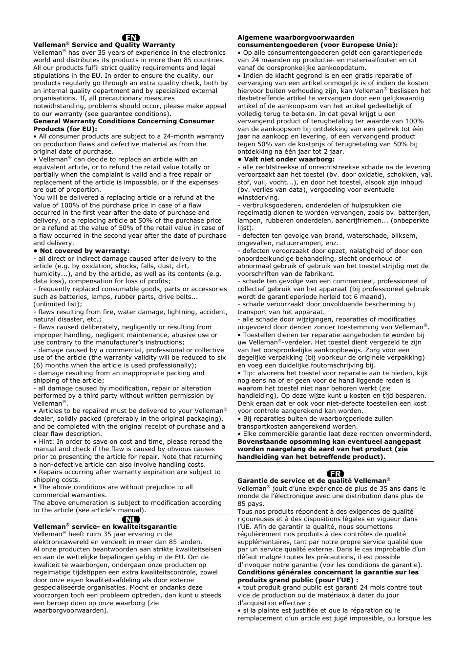 Velleman VTLLAMP2W User Manual | Page 8 / 10
