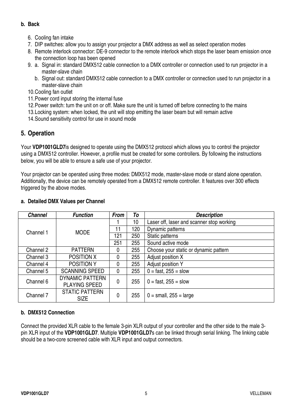Velleman VDP1001GLD7 User Manual | Page 5 / 26