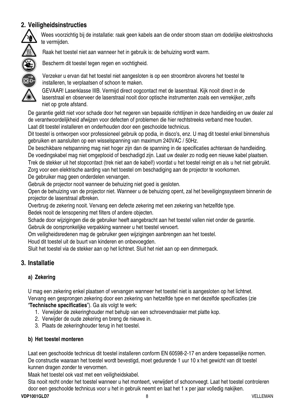 Velleman VDP1001GLD7 User Manual | Page 8 / 26