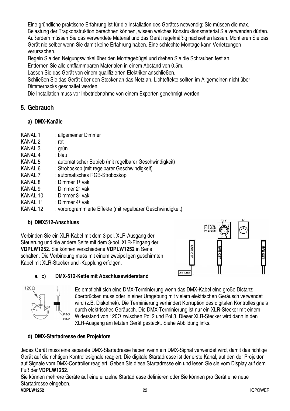 Velleman VDPLW1252 User Manual | Page 22 / 24