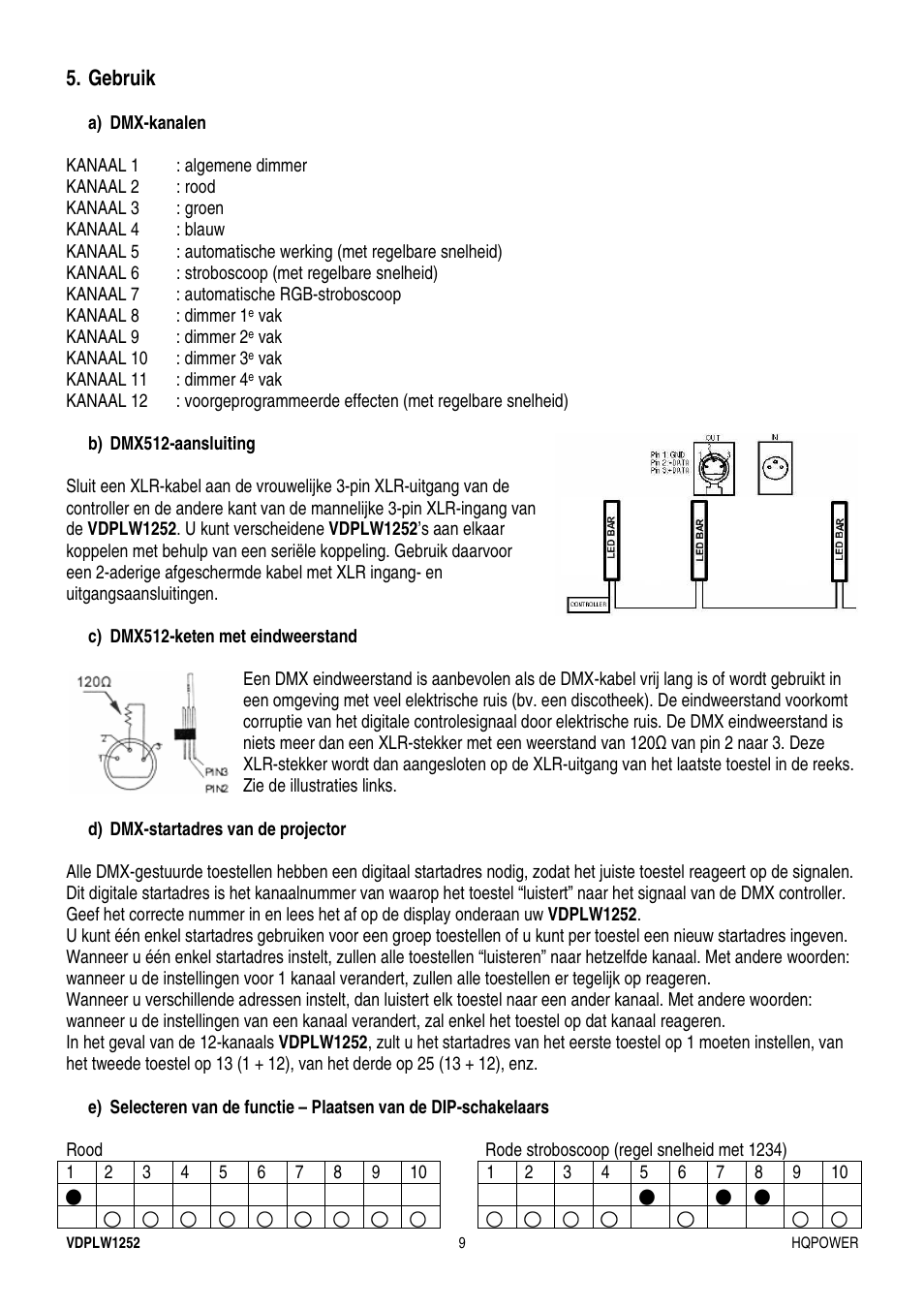 Velleman VDPLW1252 User Manual | Page 9 / 24