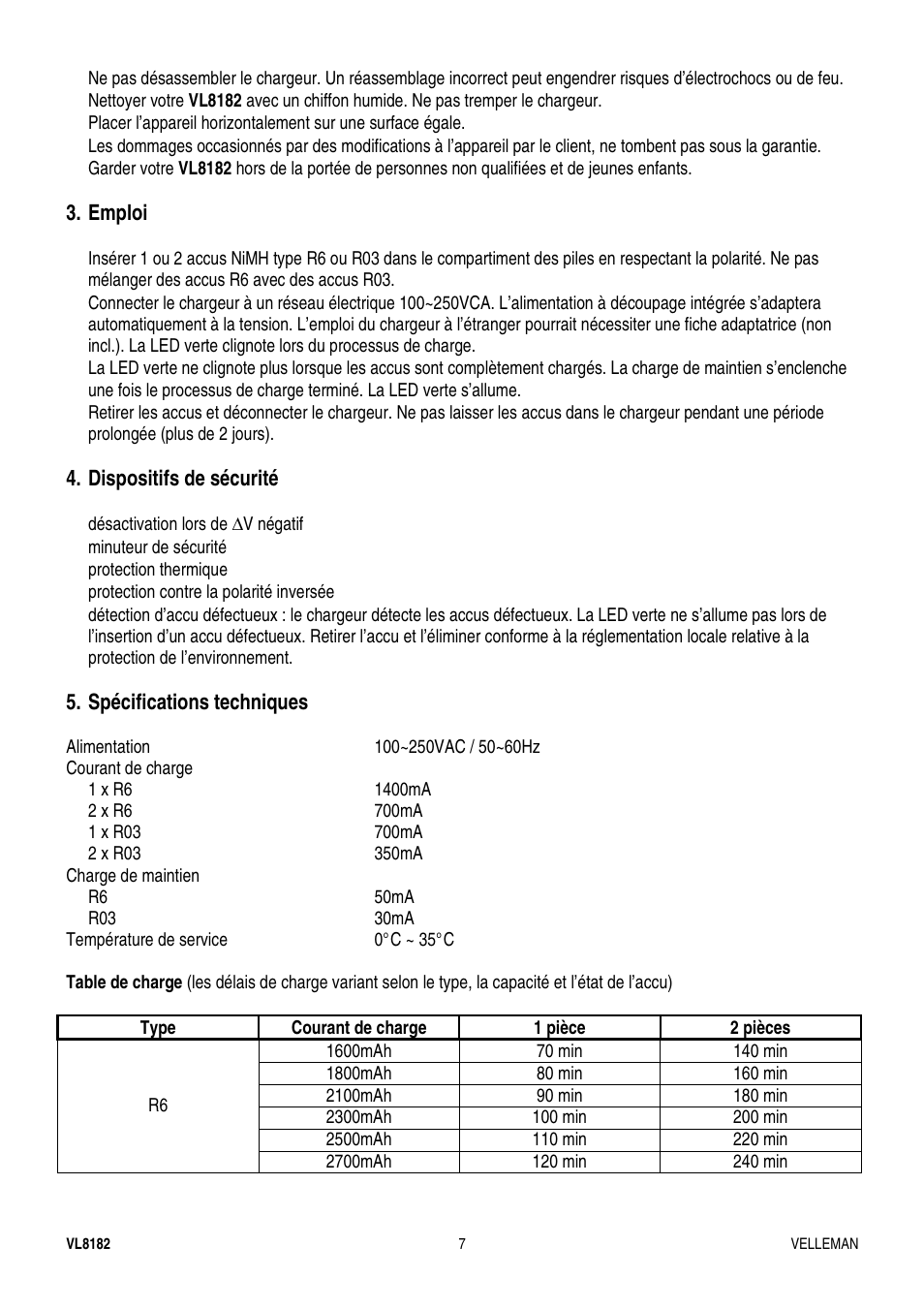 Velleman VL8182 User Manual | Page 7 / 11