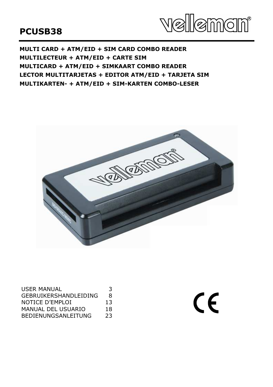 Velleman PCUSB38 User Manual | 30 pages