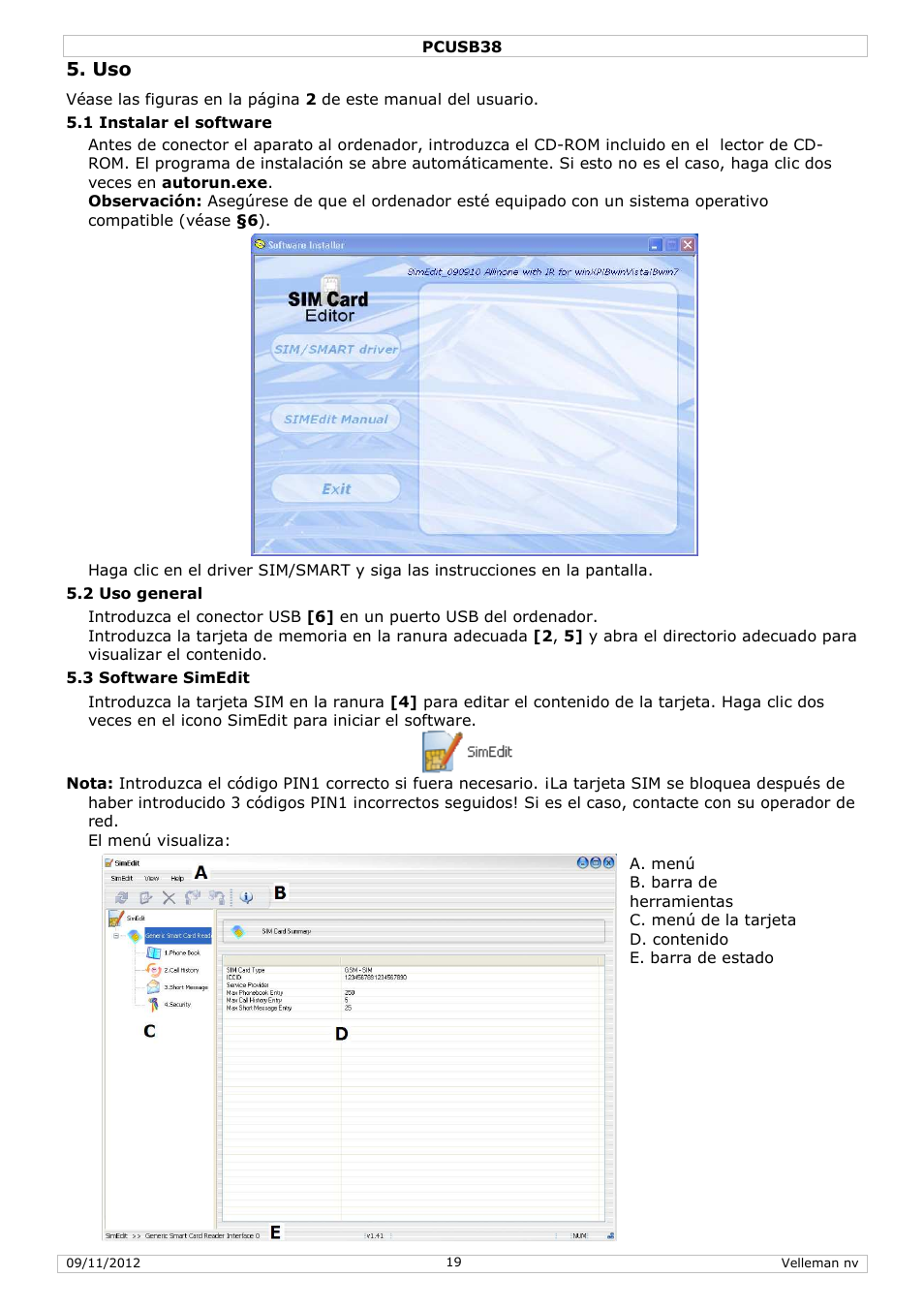 Velleman PCUSB38 User Manual | Page 19 / 30