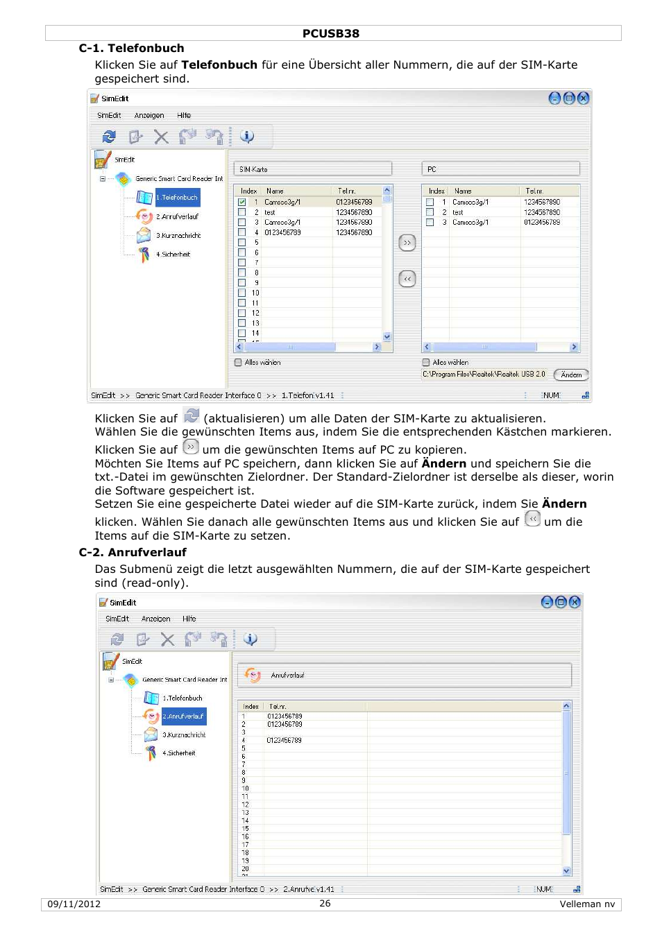 Velleman PCUSB38 User Manual | Page 26 / 30