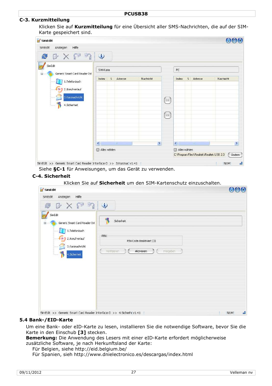 Velleman PCUSB38 User Manual | Page 27 / 30