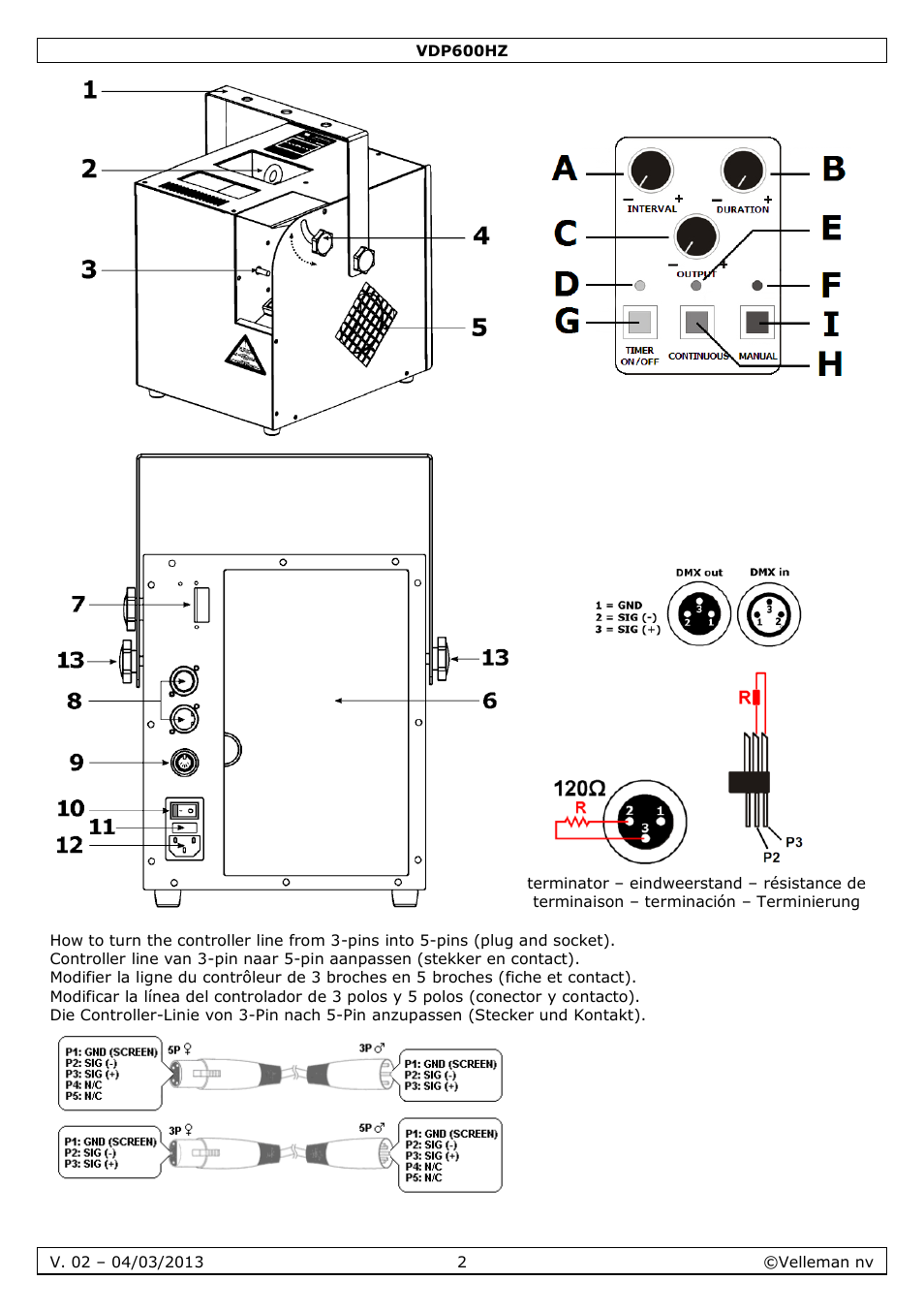 Velleman VDP600HZ User Manual | Page 2 / 26