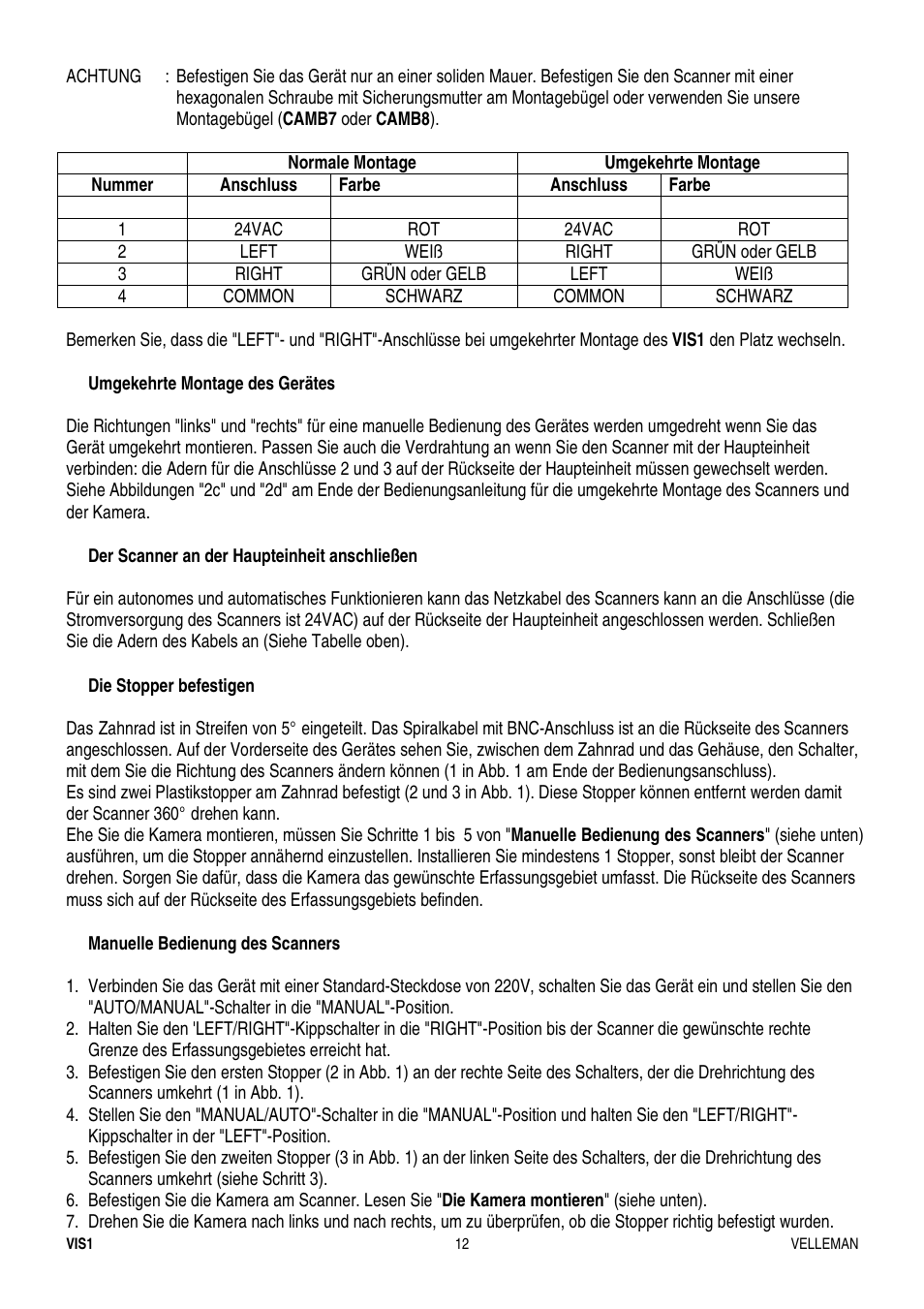 Velleman VIS1 User Manual | Page 12 / 15