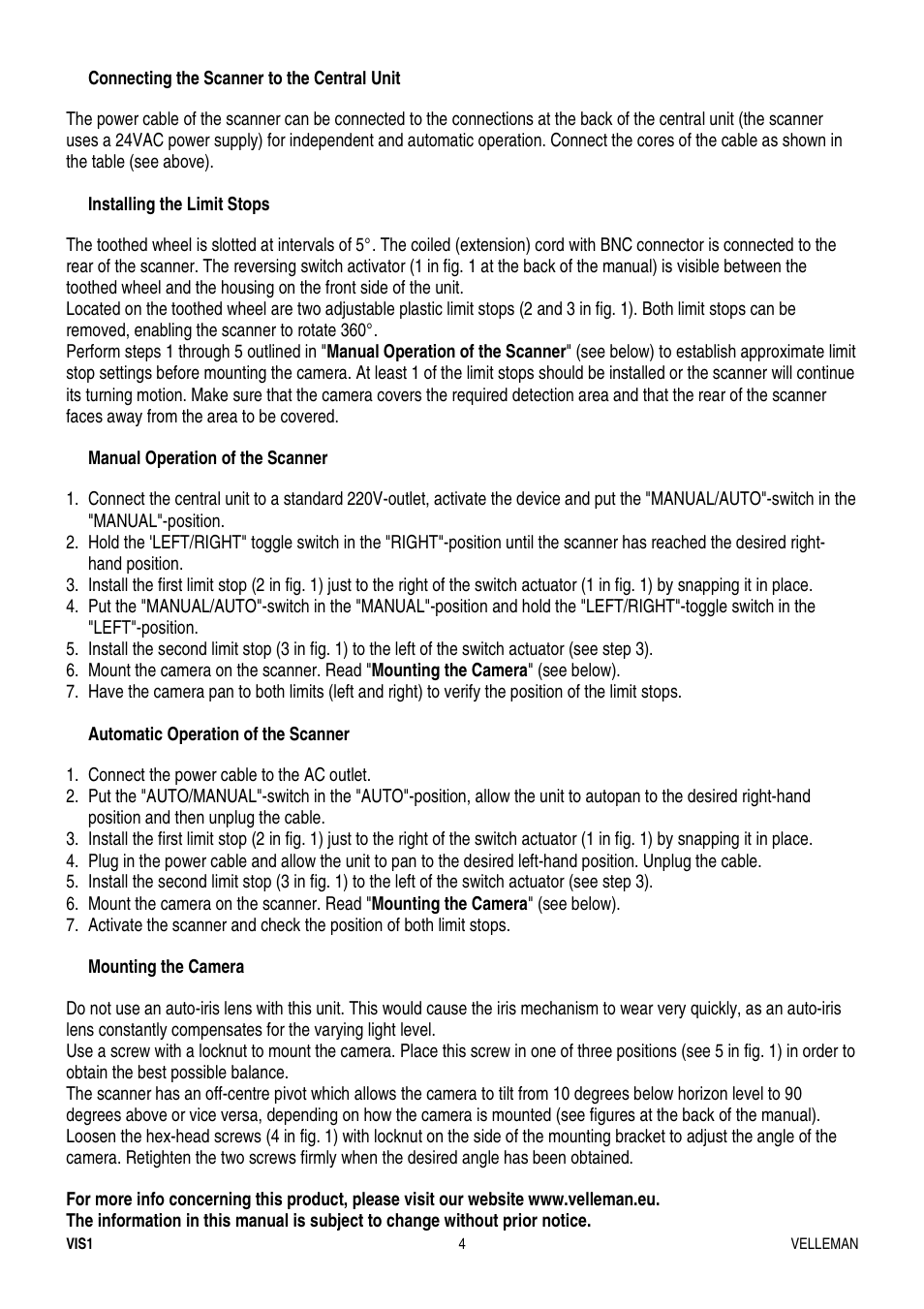 Velleman VIS1 User Manual | Page 4 / 15