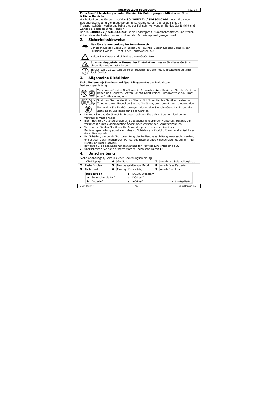 Velleman SOL30UC12V User Manual | Page 16 / 22