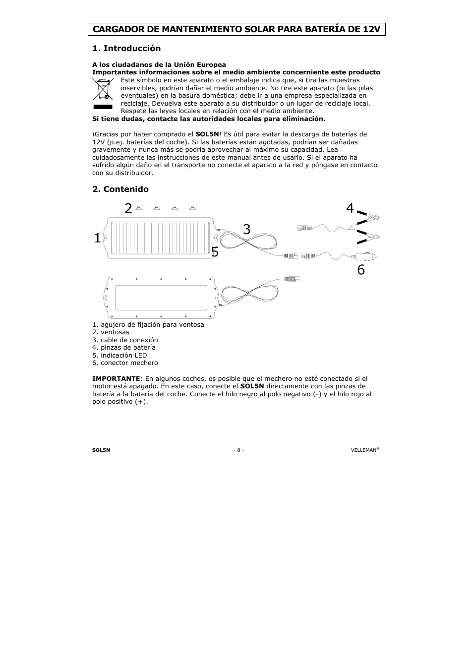 Velleman SOL5N User Manual | Page 8 / 18