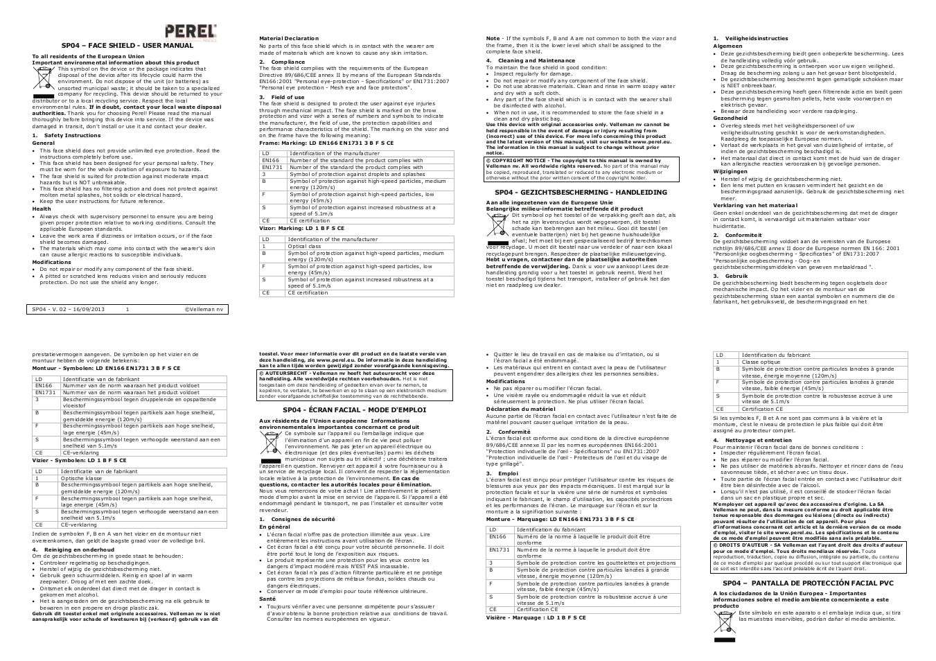 Velleman SP04 User Manual | 2 pages