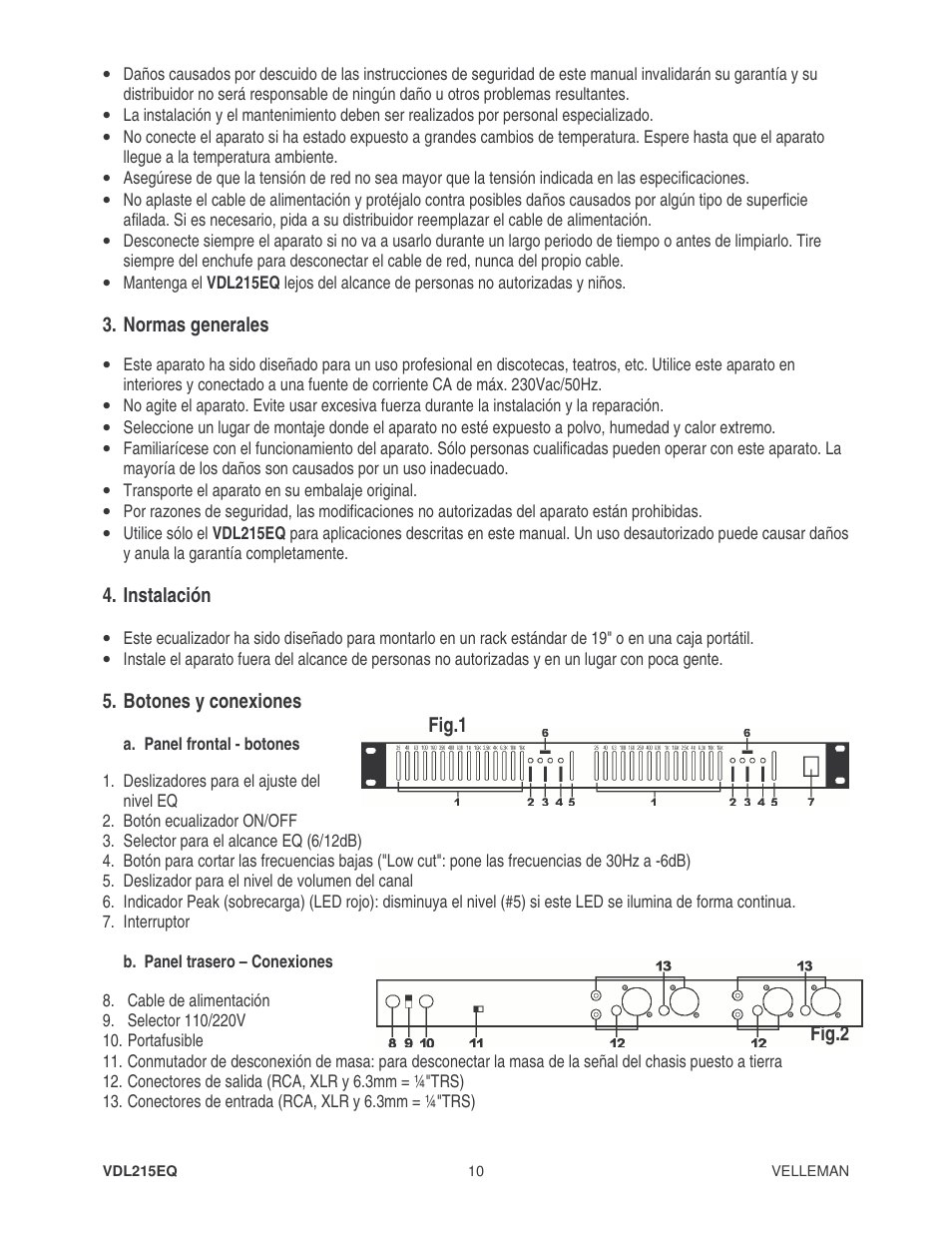 Velleman VDL215EQ2 User Manual | Page 10 / 15