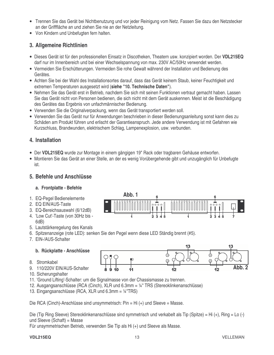 Velleman VDL215EQ2 User Manual | Page 13 / 15