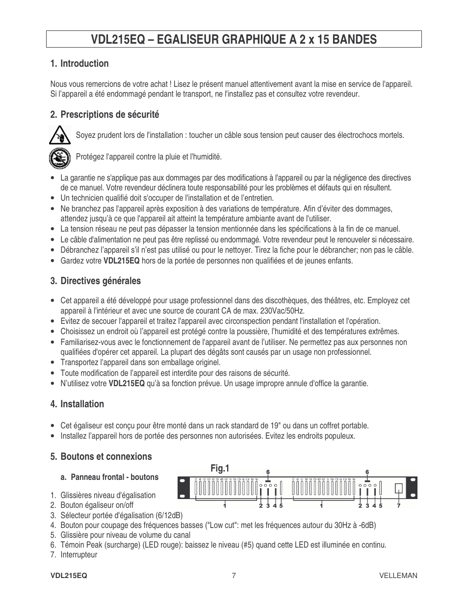 Velleman VDL215EQ2 User Manual | Page 7 / 15