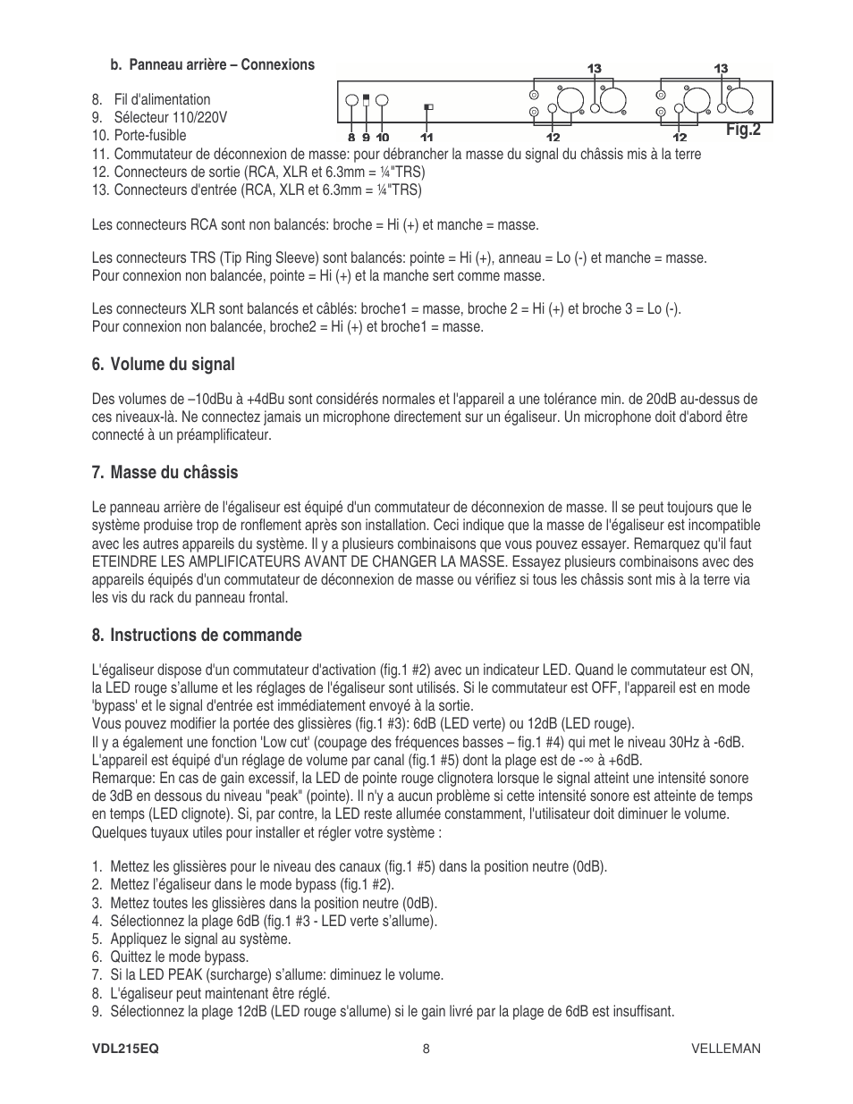 Velleman VDL215EQ2 User Manual | Page 8 / 15