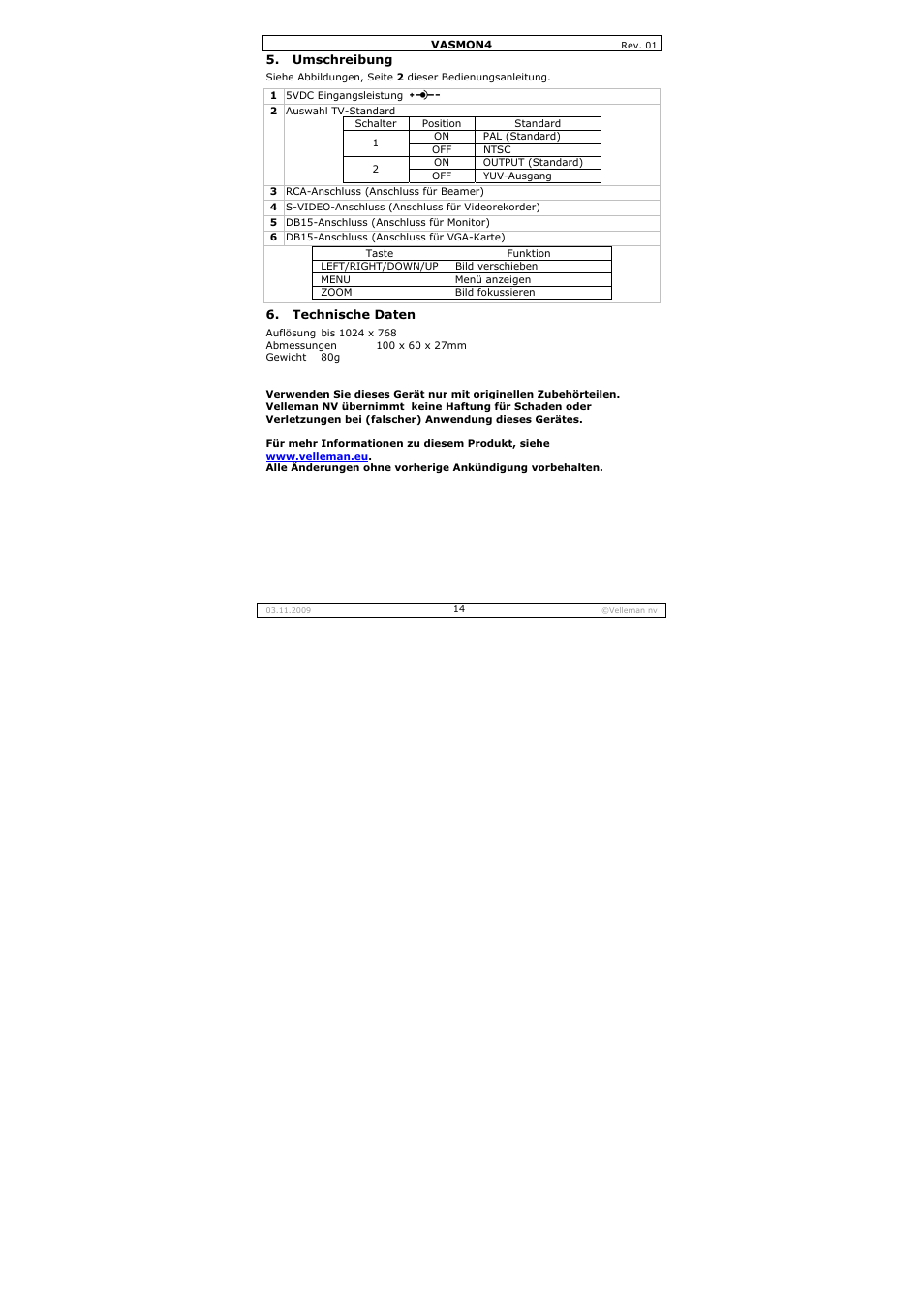 Velleman VASMON4 User Manual | Page 14 / 18