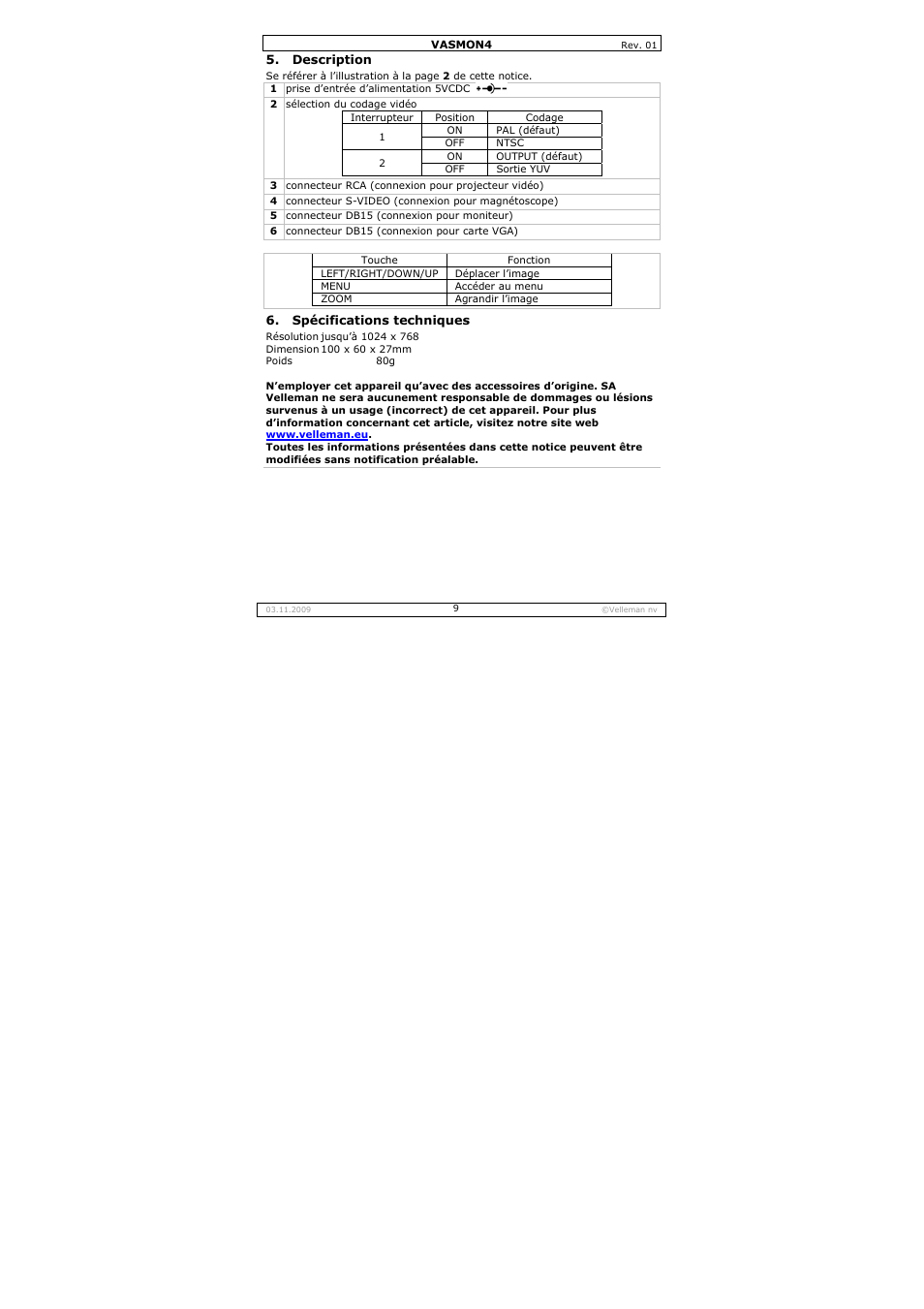 Velleman VASMON4 User Manual | Page 9 / 18
