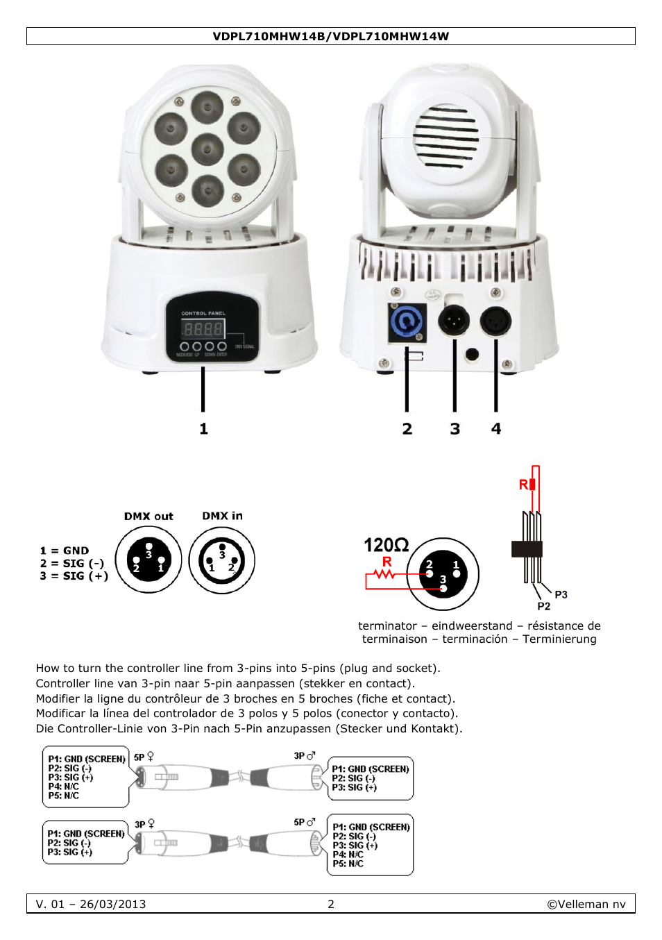 Velleman VDPL710MHW14x User Manual | Page 2 / 40