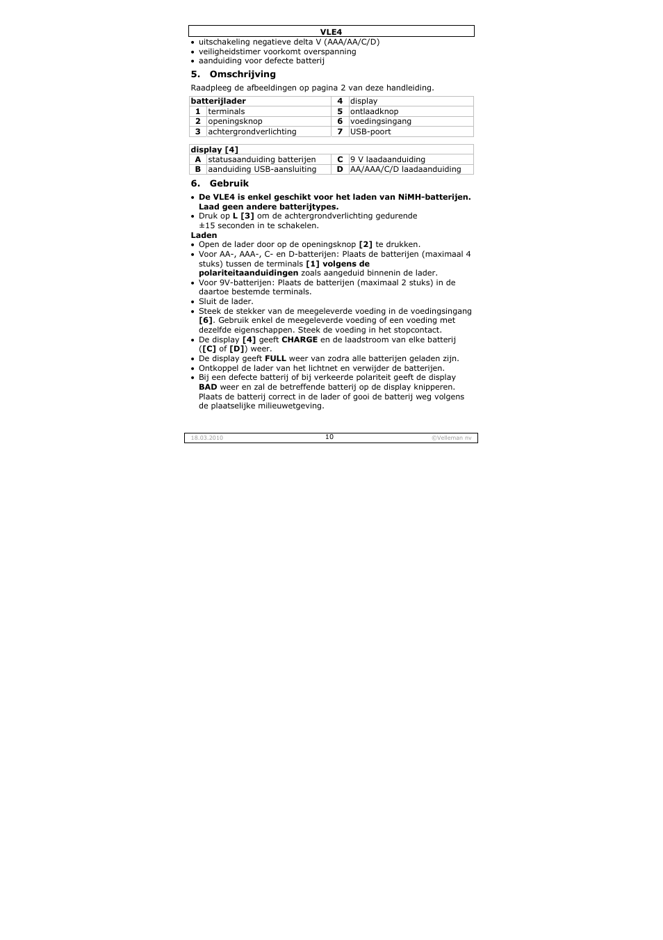 Velleman VLE4 User Manual | Page 10 / 27