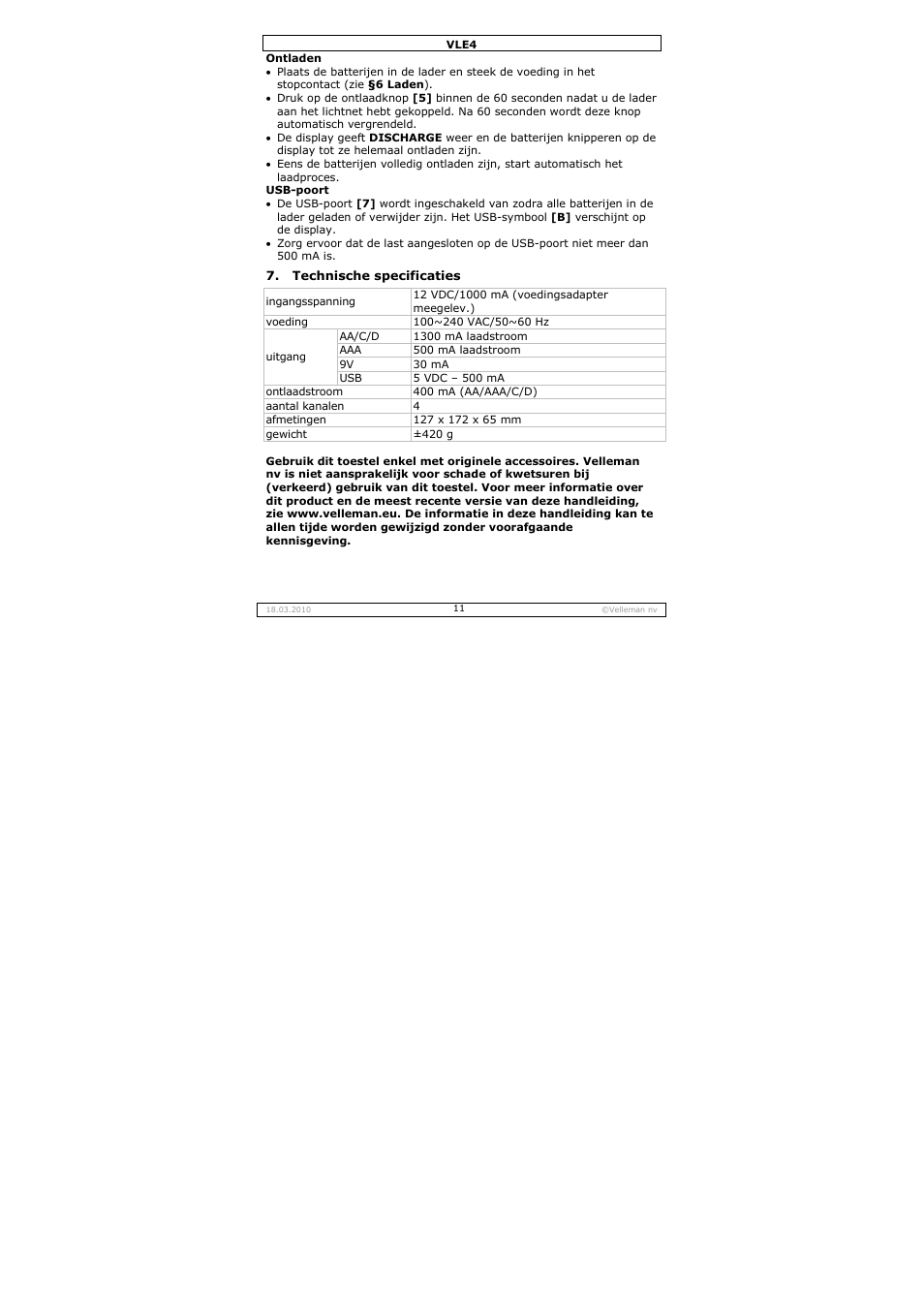 Velleman VLE4 User Manual | Page 11 / 27