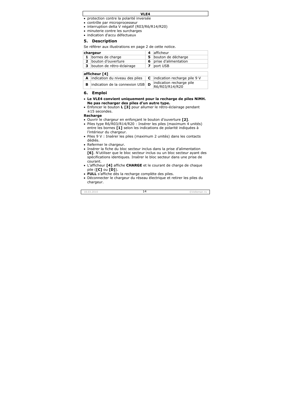 Velleman VLE4 User Manual | Page 14 / 27