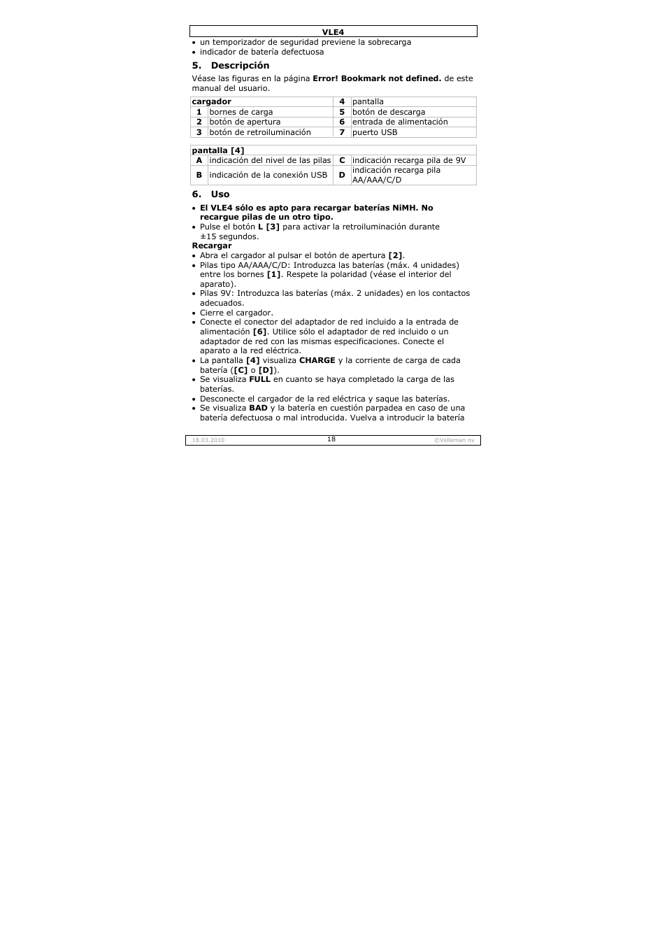 Velleman VLE4 User Manual | Page 18 / 27