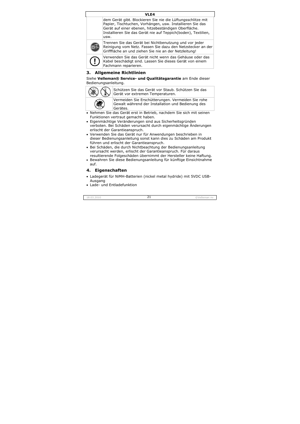 Velleman VLE4 User Manual | Page 21 / 27