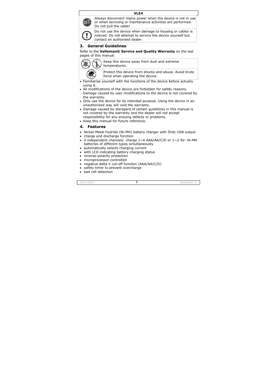 Velleman VLE4 User Manual | Page 5 / 27