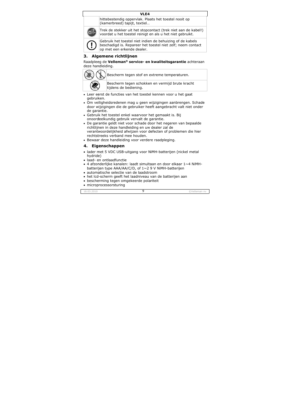 Velleman VLE4 User Manual | Page 9 / 27