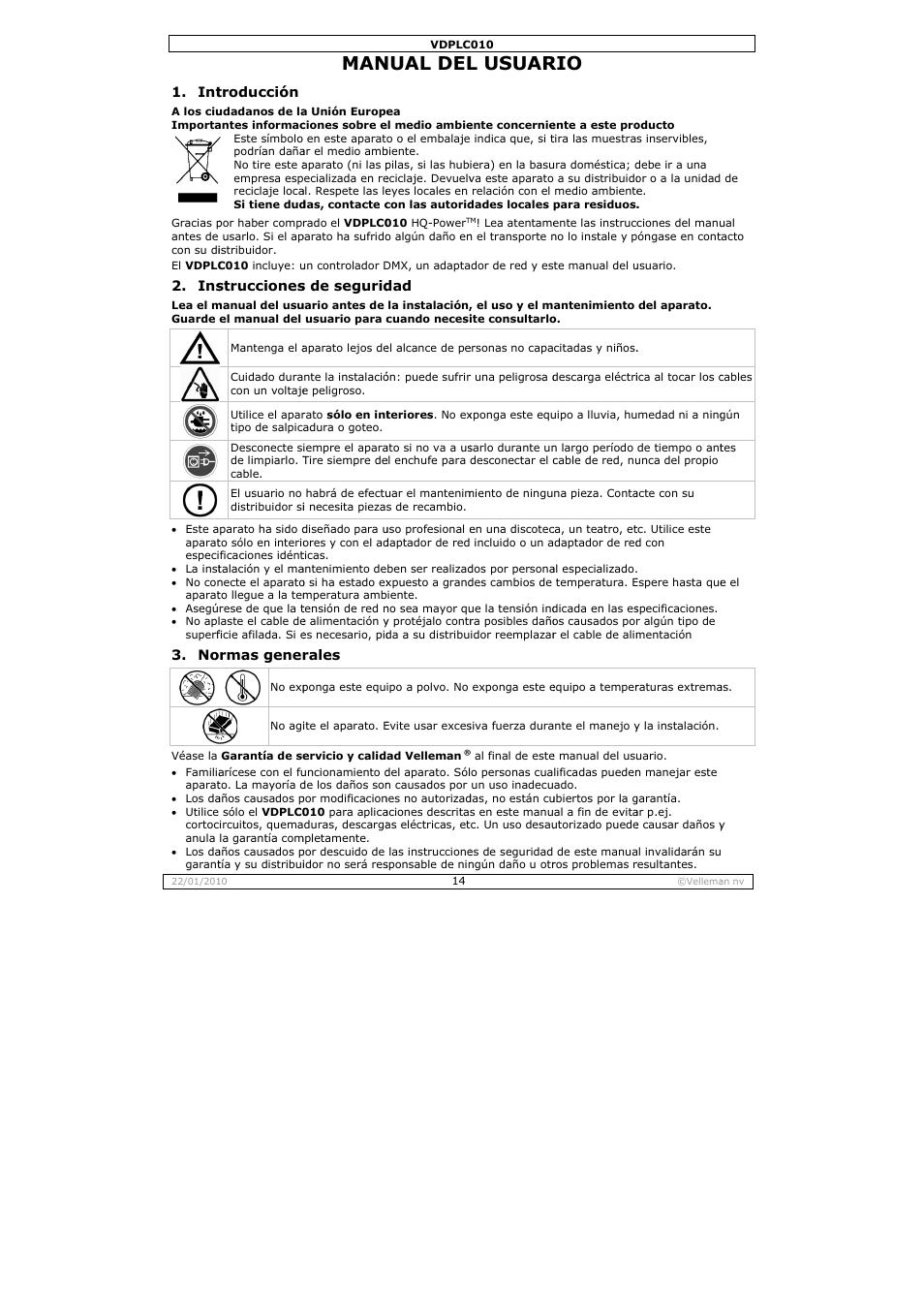 Nual del, L usuar | Velleman VDPLC010 User Manual | Page 14 / 23