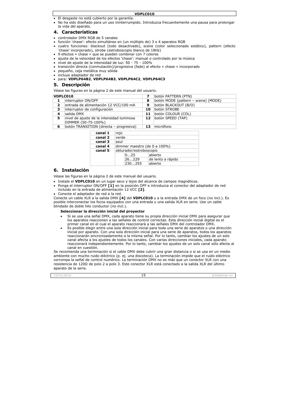 Velleman VDPLC010 User Manual | Page 15 / 23
