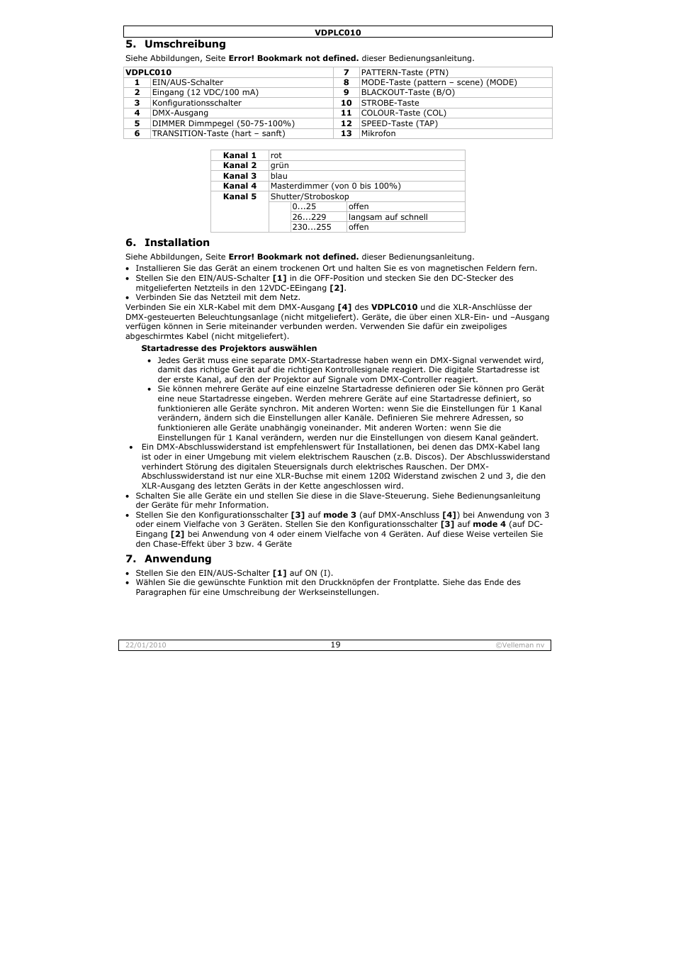 Velleman VDPLC010 User Manual | Page 19 / 23