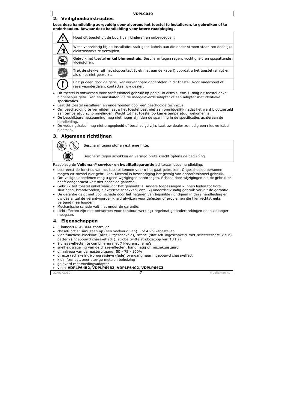 Velleman VDPLC010 User Manual | Page 7 / 23