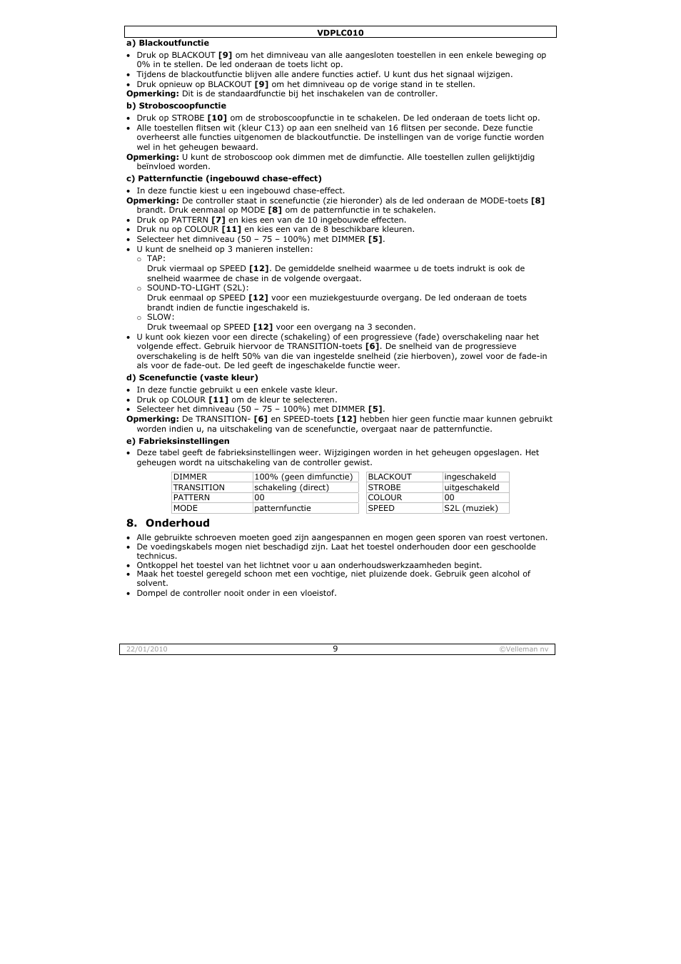 Velleman VDPLC010 User Manual | Page 9 / 23