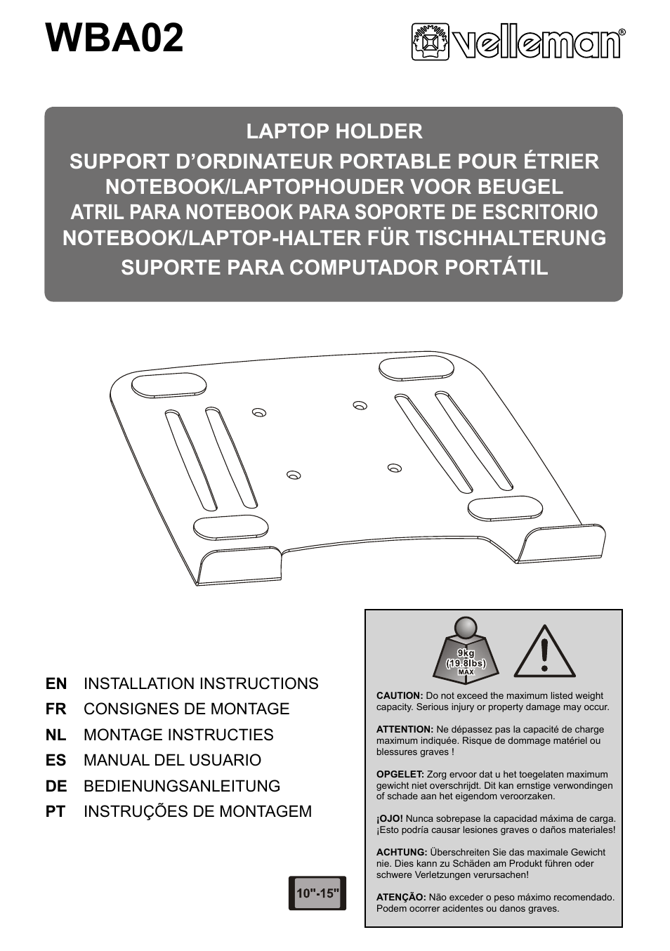 Velleman WBA02 User Manual | 8 pages