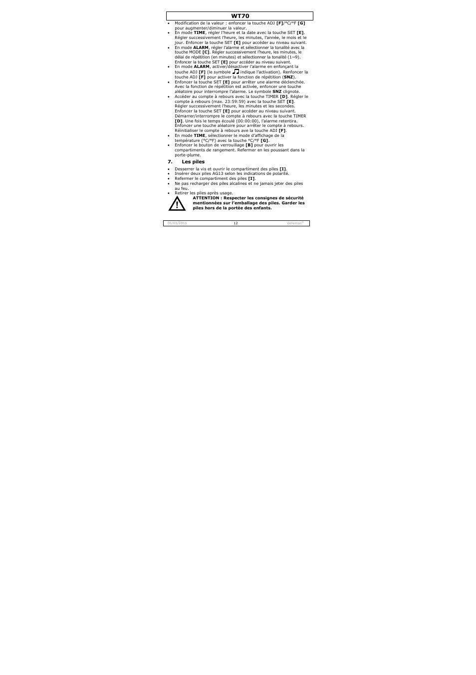 Wt70 | Velleman WT70 User Manual | Page 12 / 33