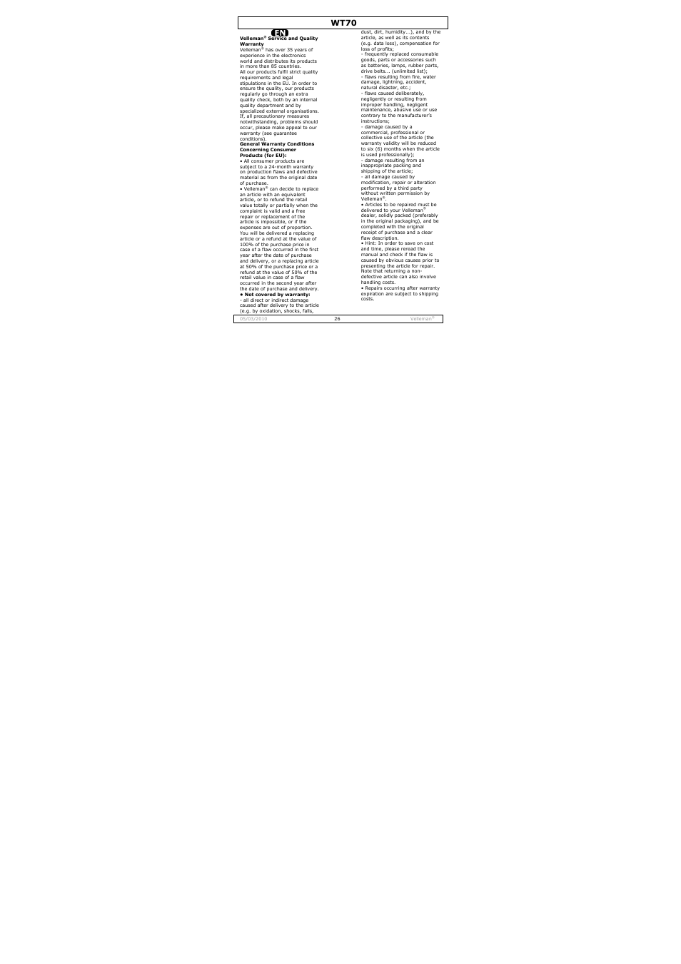 Wt70 | Velleman WT70 User Manual | Page 26 / 33