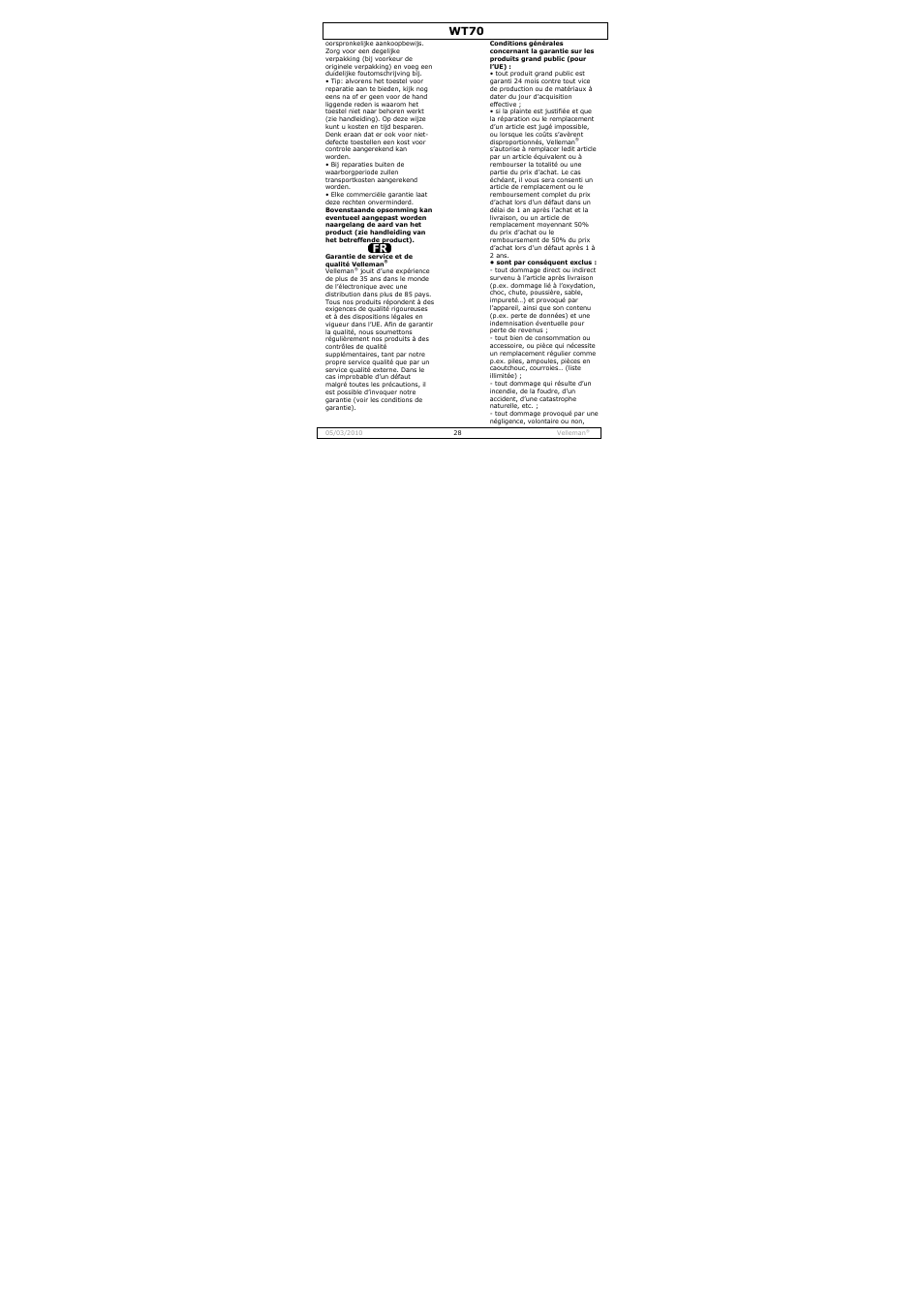 Wt70 | Velleman WT70 User Manual | Page 28 / 33