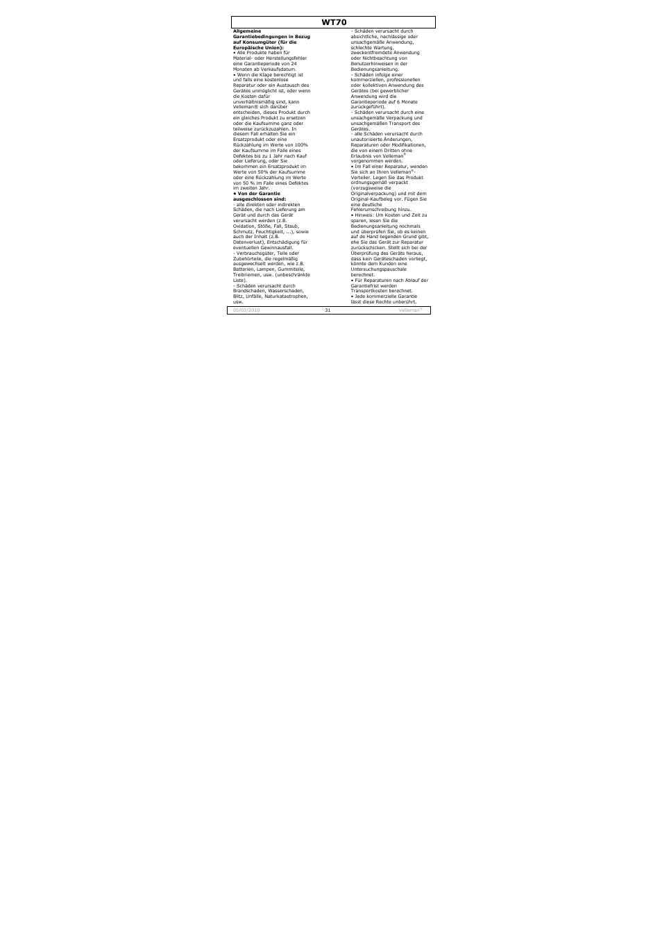 Wt70 | Velleman WT70 User Manual | Page 31 / 33