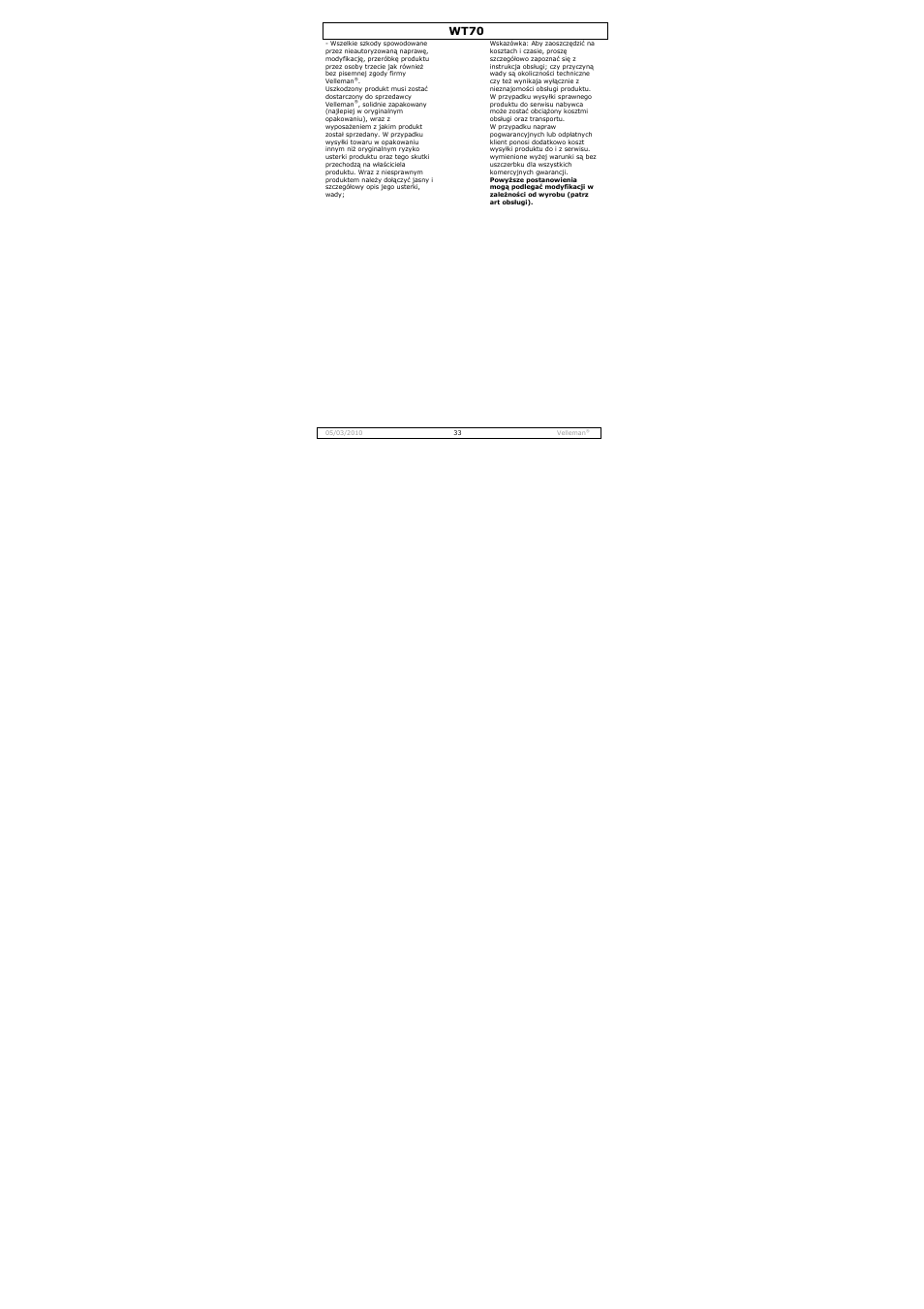Wt70 | Velleman WT70 User Manual | Page 33 / 33