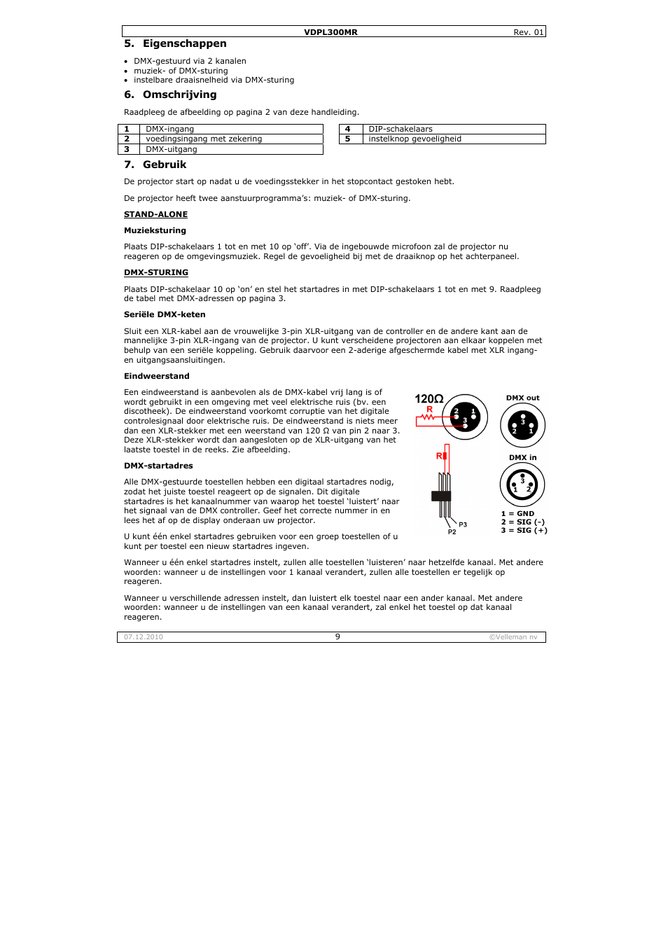 Velleman VDPL300MR User Manual | Page 9 / 23