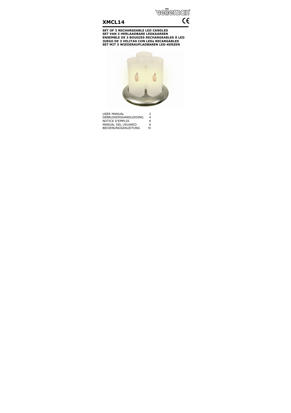 Velleman XMCL14 User Manual | 16 pages