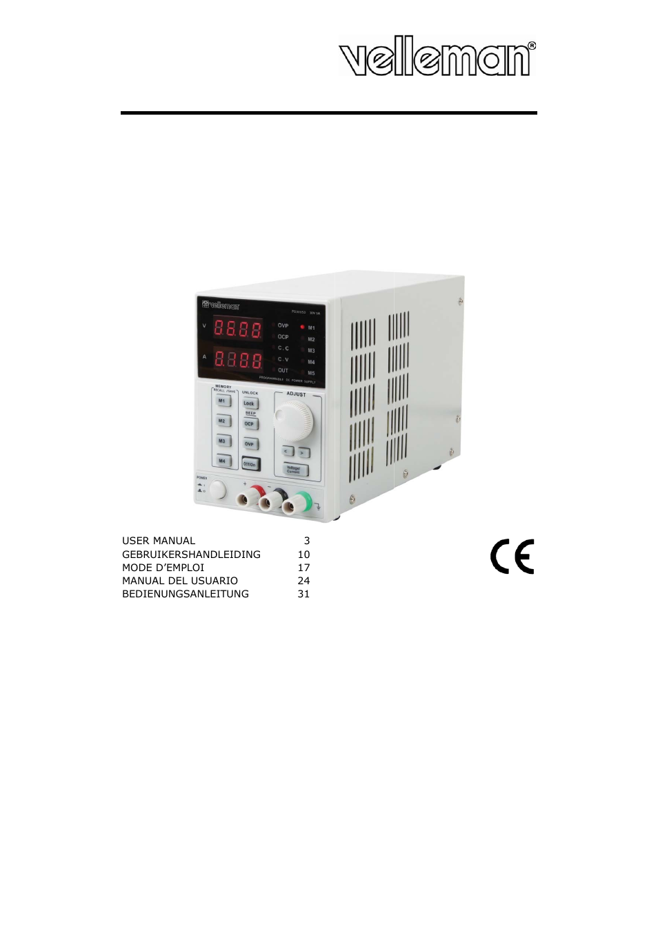 Velleman PS3005D User Manual | 39 pages