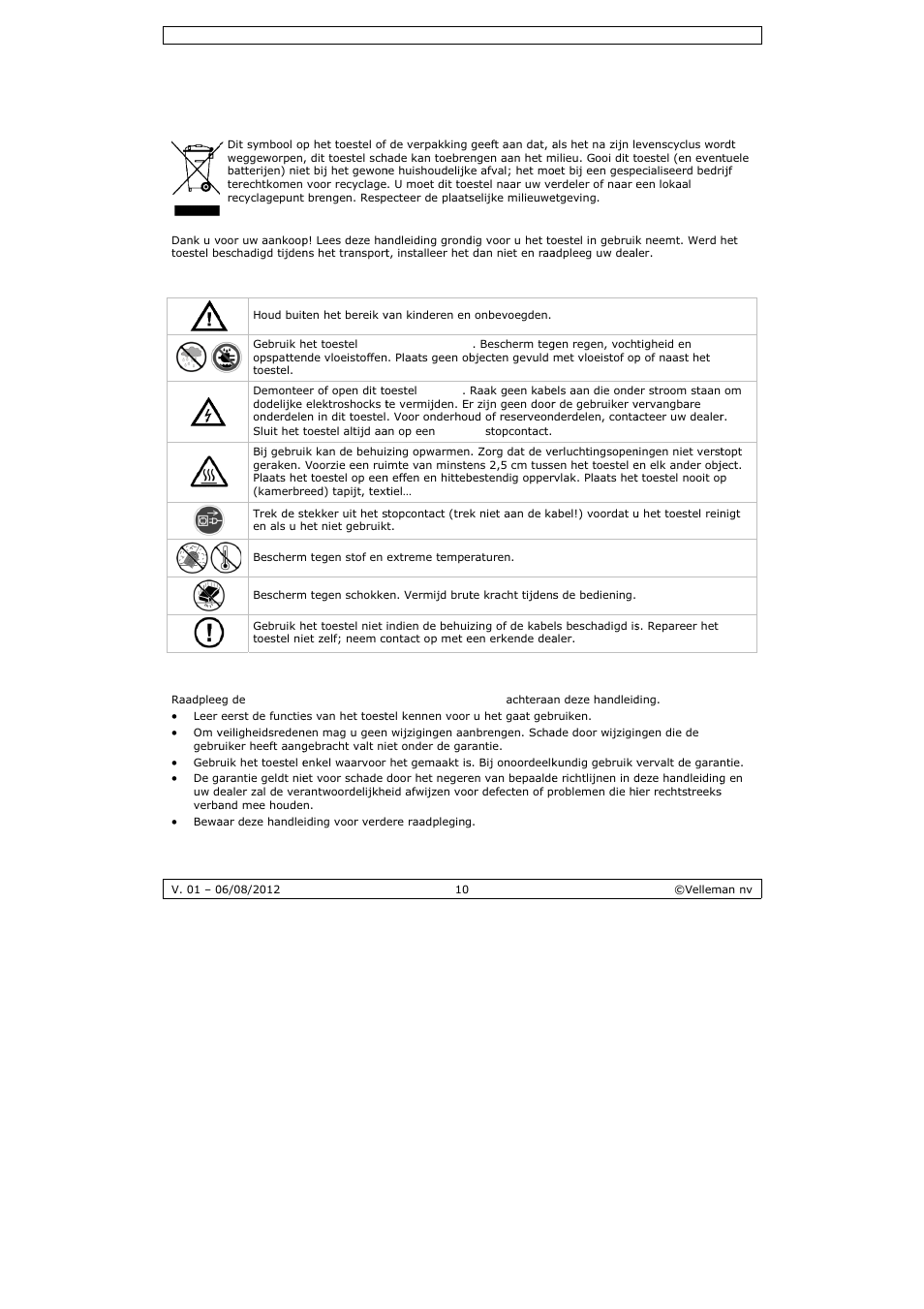 Gebruikershandleiding, Gebru, Uikersha | Andleid, Ding | Velleman PS3005D User Manual | Page 10 / 39